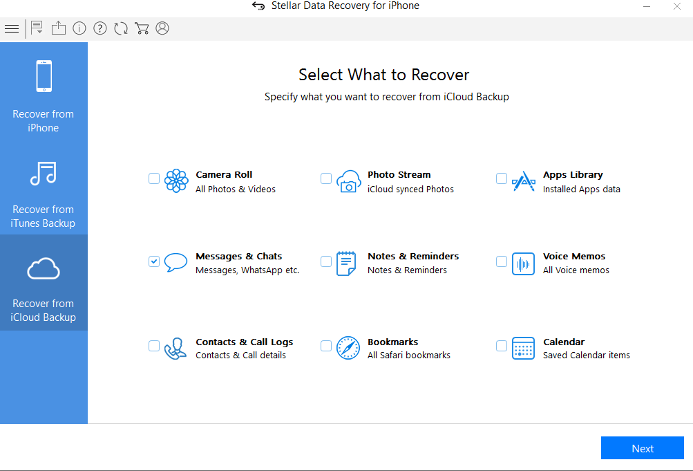 Recover from iCloud Backup