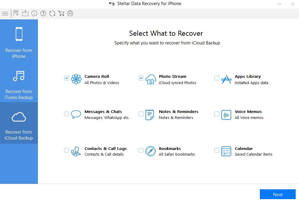 Stellar Data Recovery for iPhone - iCloud