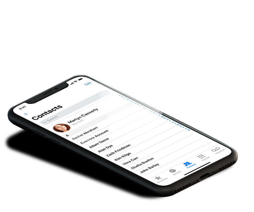 Recover deleted contacts
from iPhone