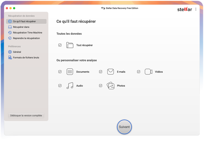 Stellar Data Recovery Free for Mac