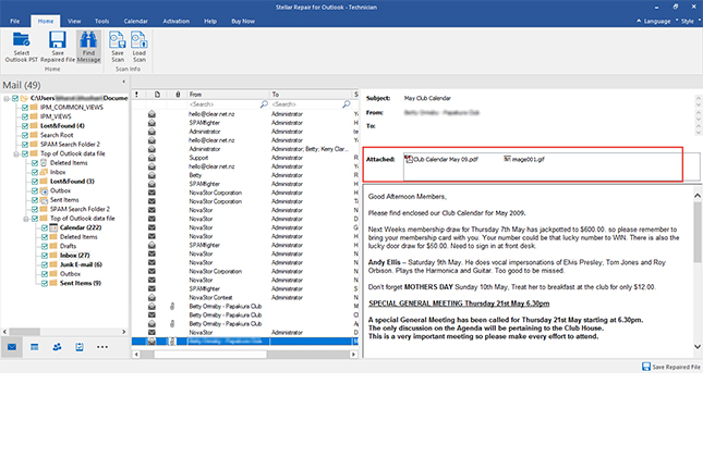 find list of all outlook data files