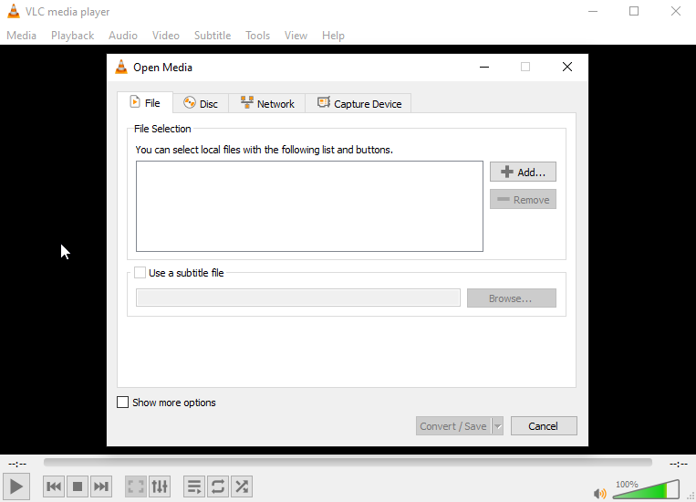 add m4v file in VLC Player