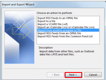 Open and Export option 