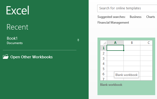 blank excel workbook