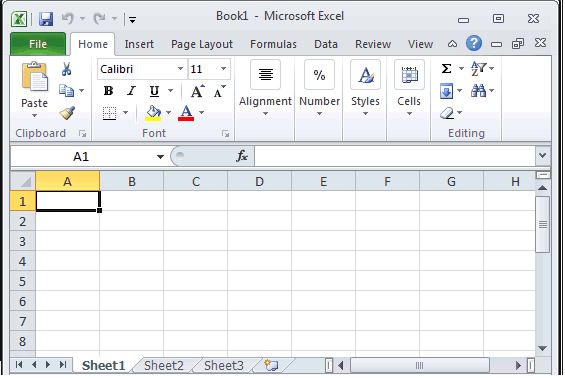 Microsoft Excel 2010 File Menu