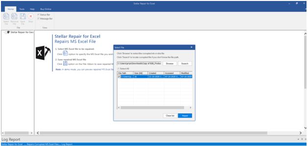 Repair Excel File using Stellar Repair for Excel