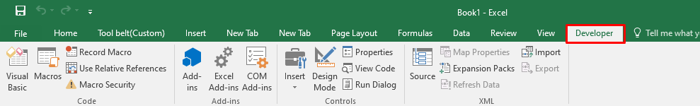 developer tab 