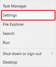 open settings from start