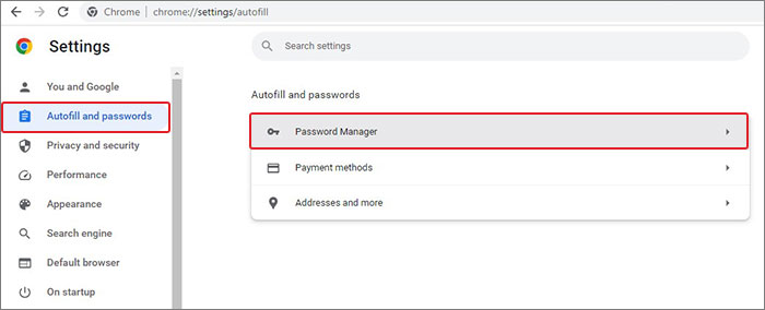 open password manager to erase passwords from chrome