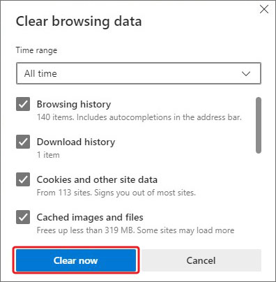 clear microsoft edge browsing data securely