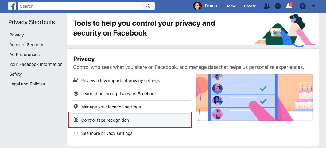 select-control-face-recognition