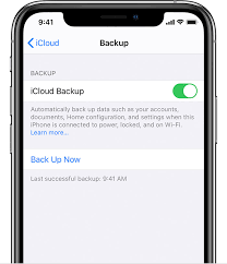  iCloud Backup option in iPhone