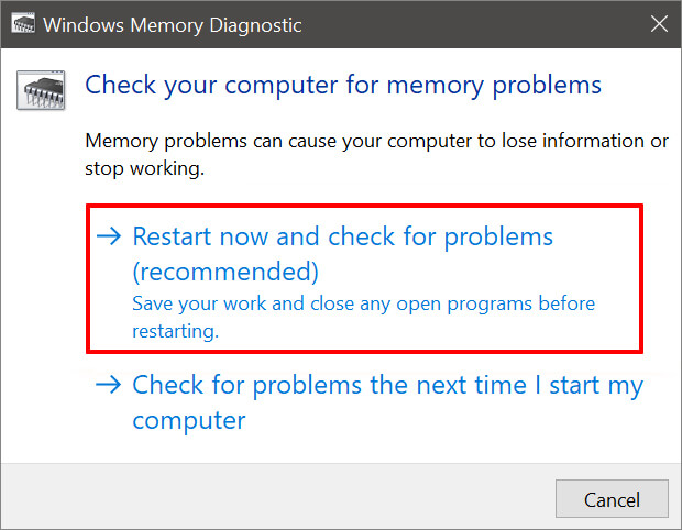 Check your computer for Memory Problem