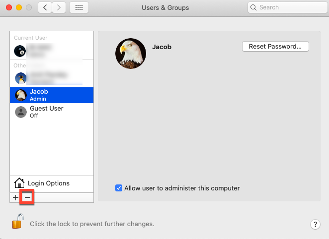 Delete User Account Mac