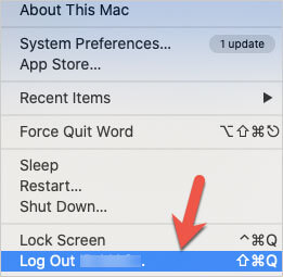 Logout Apple Menu