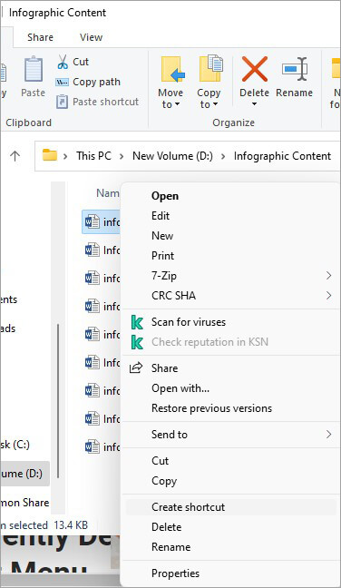no option to delete any content permanently in context menu