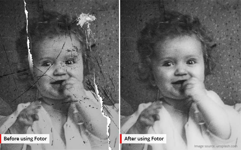restore old photos using fotor