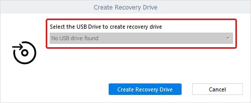 Select Drive to Create Recovery Drive