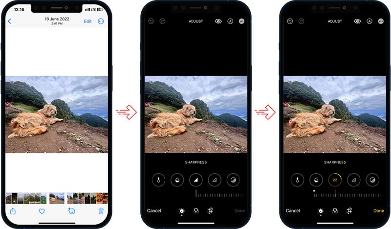 fix the blurry picture on iPhone with the Photos app