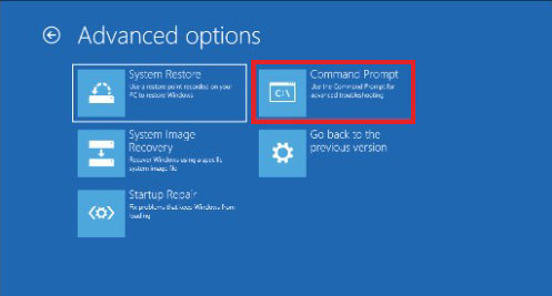 open command prompt in winre to format hard drive from bios