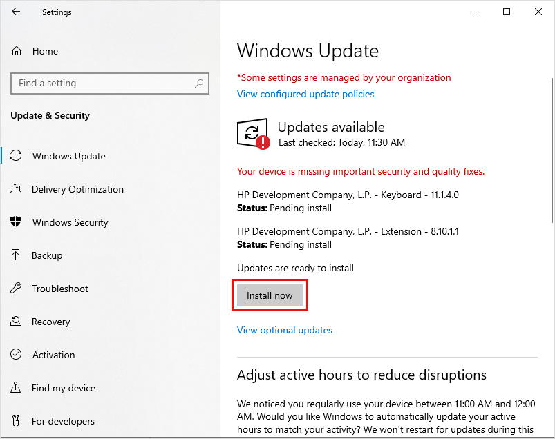 Install the latest Windows updates