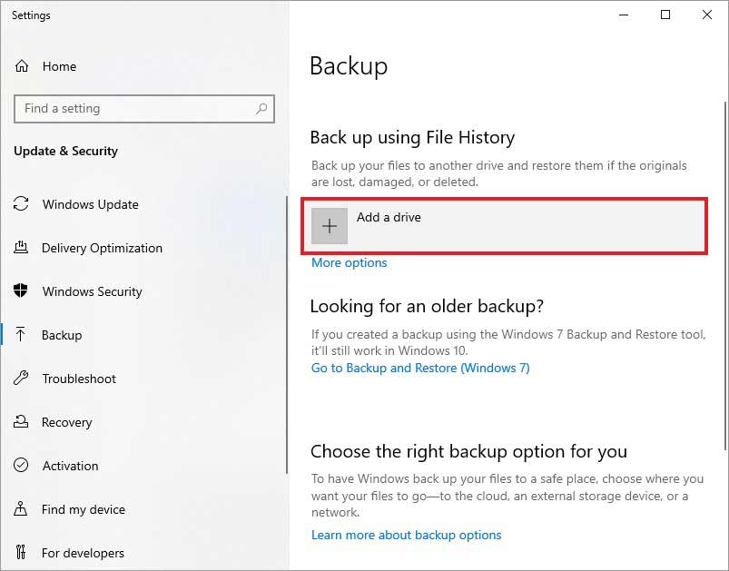 Backup Using File History