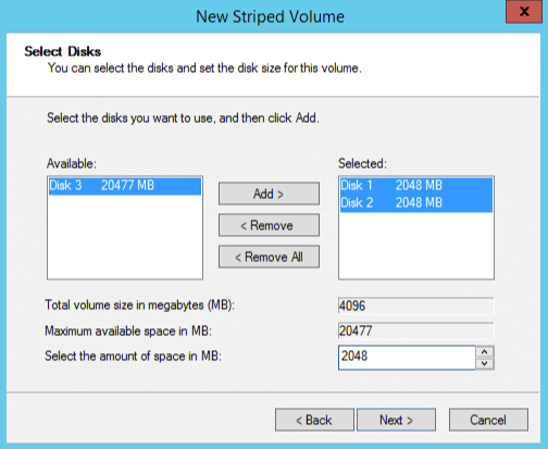 add space for each drive