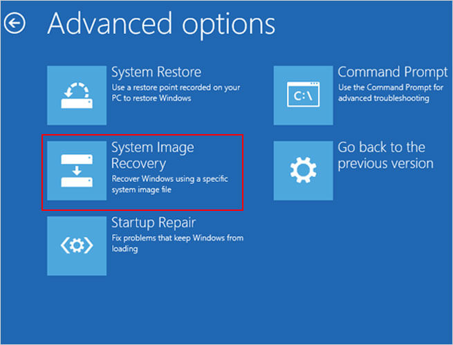 Click on System Image Recovery