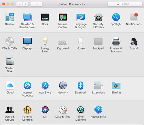 system preferences