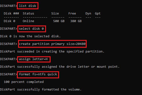 Create Primary Partition