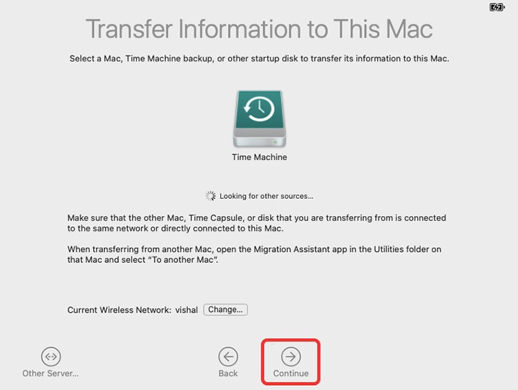 Transfer Information to This Mac