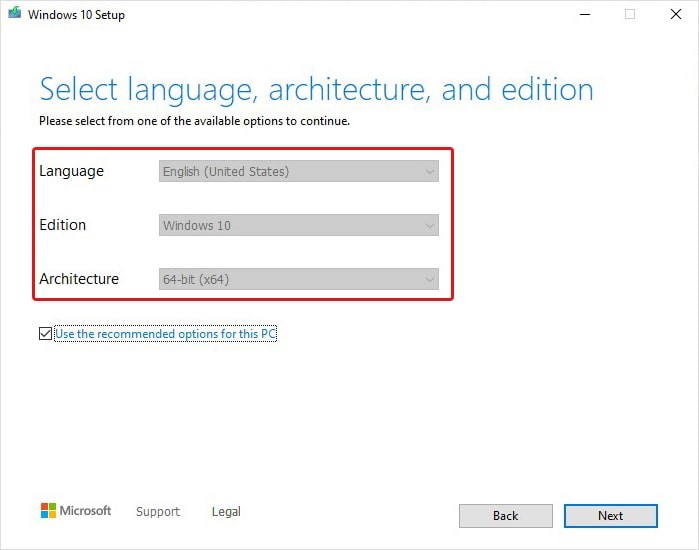 choose Language Architecture and Edition