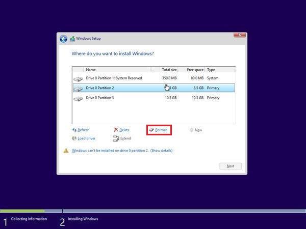 Format the Drive Partition