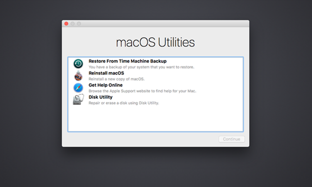 macOS Utitiles Window opens in macOS Recovery Mode