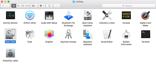 Open Disk Utility