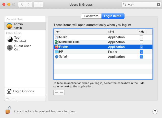 Manage Mac Login Items