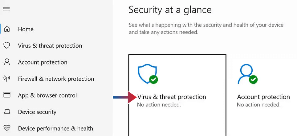 choose virus threat protection
