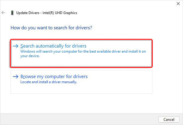 search automatically for drivers