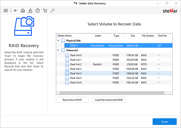 select-volume-to-recover-data-stellar-data-recovery-technician