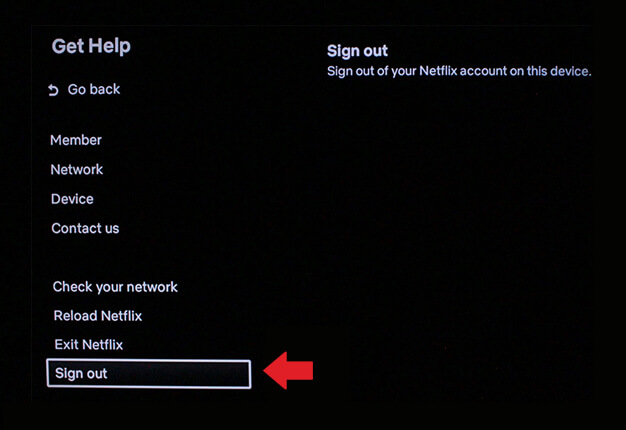 sign out of Netflix account
