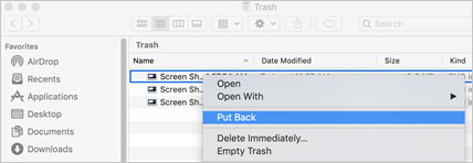 Restore Deleted Photos from your Mac's Trash
