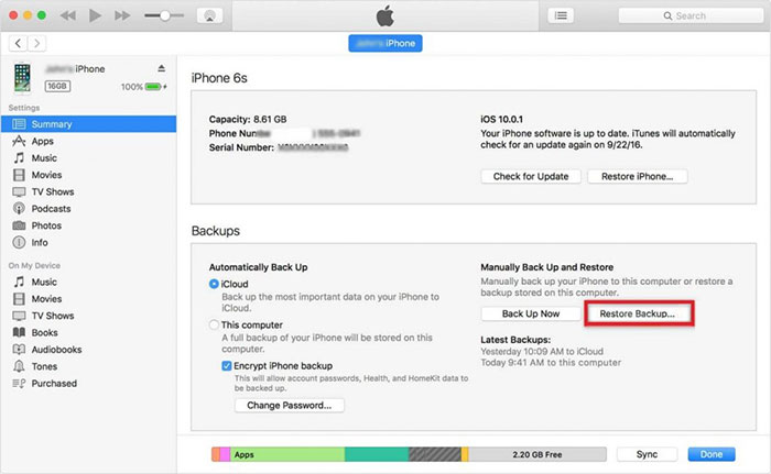 Use iTunes Backup