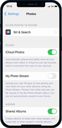 icloud photos enable