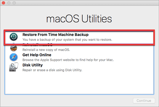 Restore Time Machine MacBook