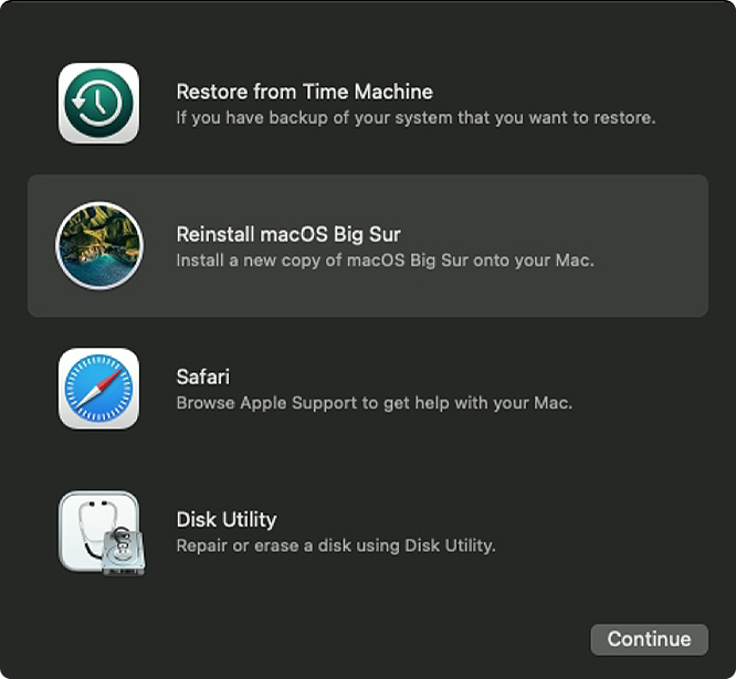 Reinstall macOS Big Sur