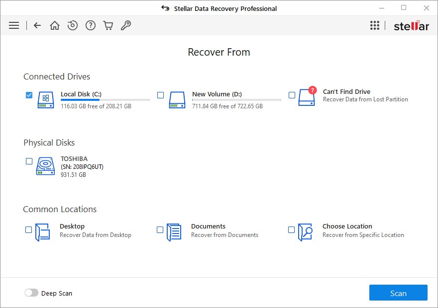 stellar data recovery professional