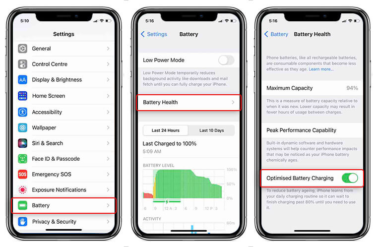 enable optimized battery charging