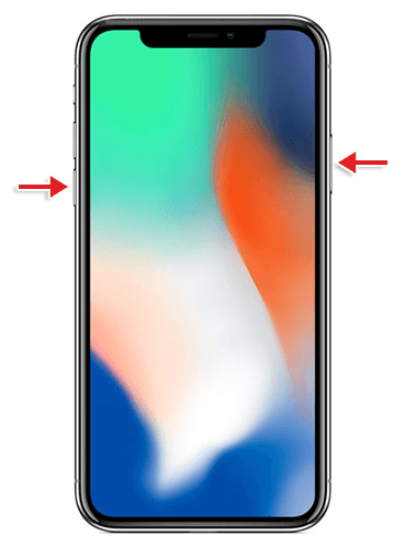 restart iphone X and later version