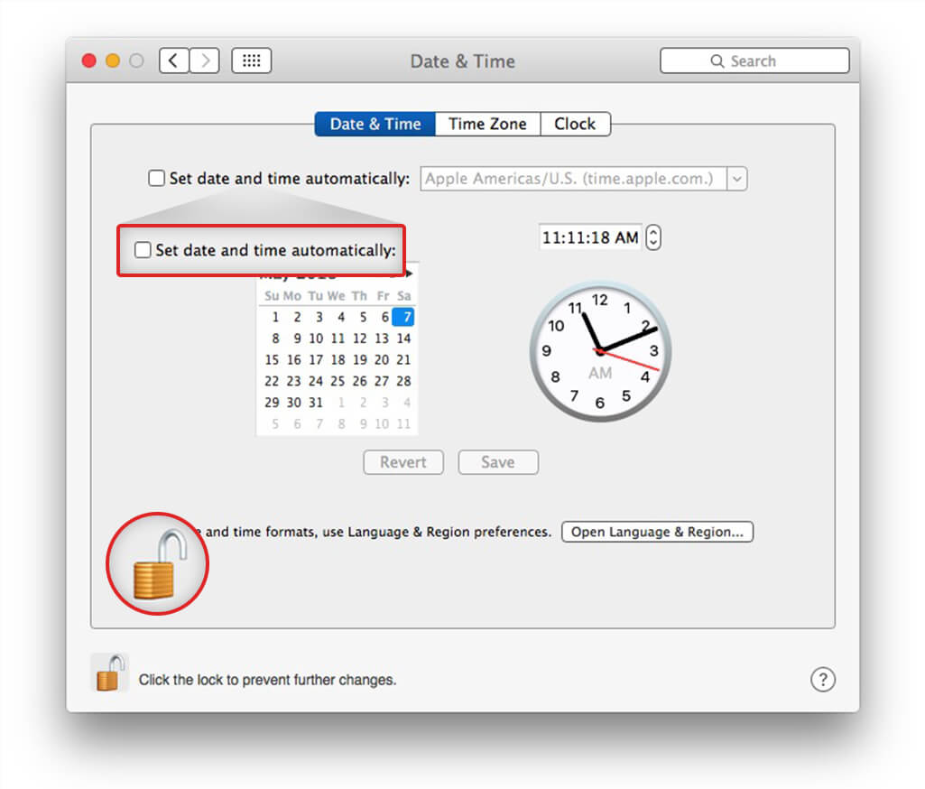 change date and time on Mac