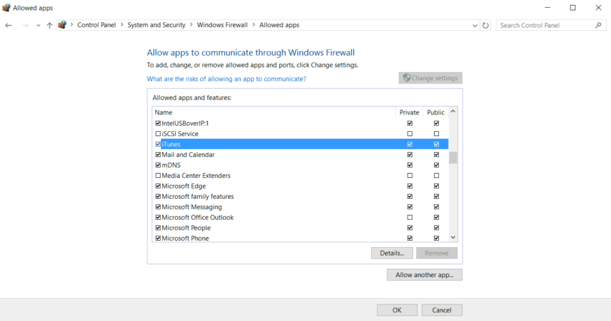 check firewall settings in Windows